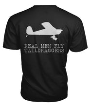 Load image into Gallery viewer, Real men fly Taildraggers T-Shirt Premium Unisex Tee